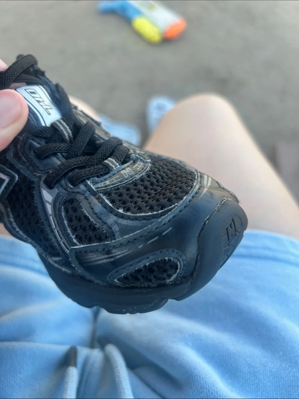 New Balance Kids Black and Silver Athletic Sneaker